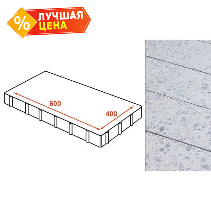 Плита тротуарная Готика Granite FINO, Мансуровский 600x400x80 мм