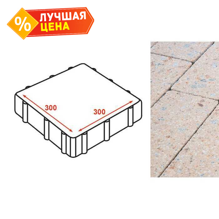 Плита тротуарная Готика Granite FINERRO, Павловское 300x300x80 мм