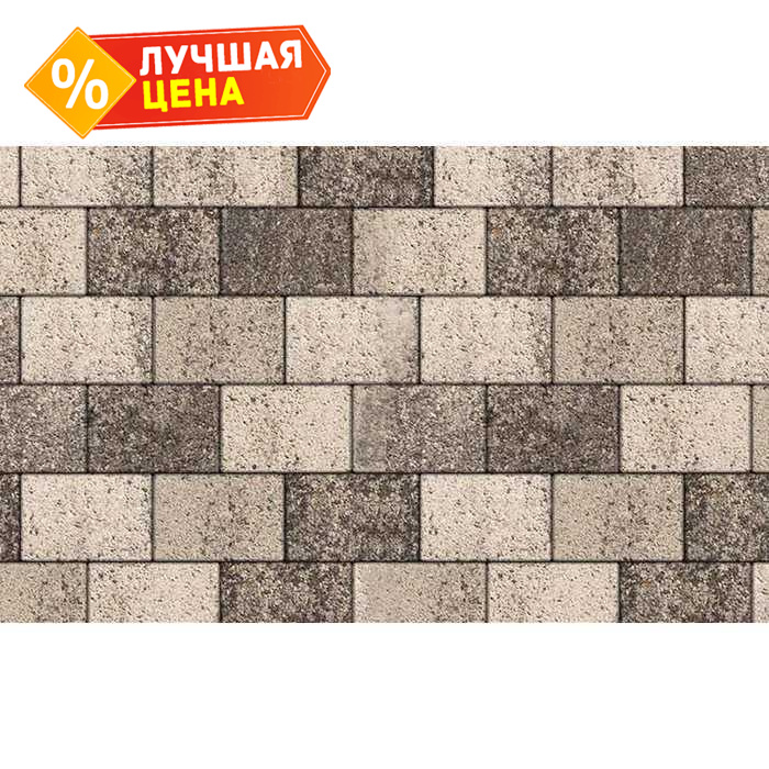 Плитка тротуарная Прямоугольник (Ла-Линия) Б.1.П.8 Листопад гранит Антрацит, 300x200x80 мм