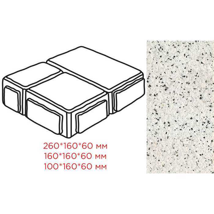 Плитка тротуарная Готика Granite FERRO, Старый Город, Покостовский, 260/160/100x160x60 мм
