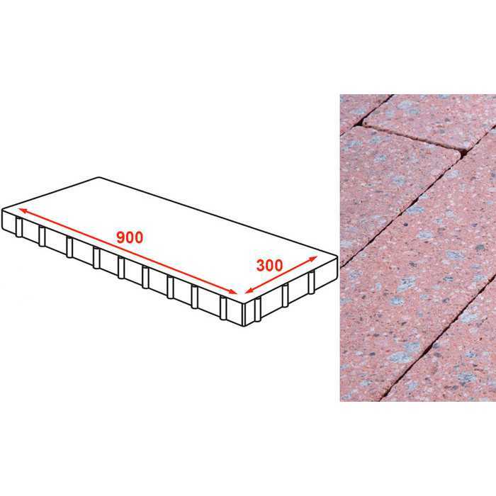 Плита тротуарная Готика Granite FINERRO, Травертин 900x300x80 мм